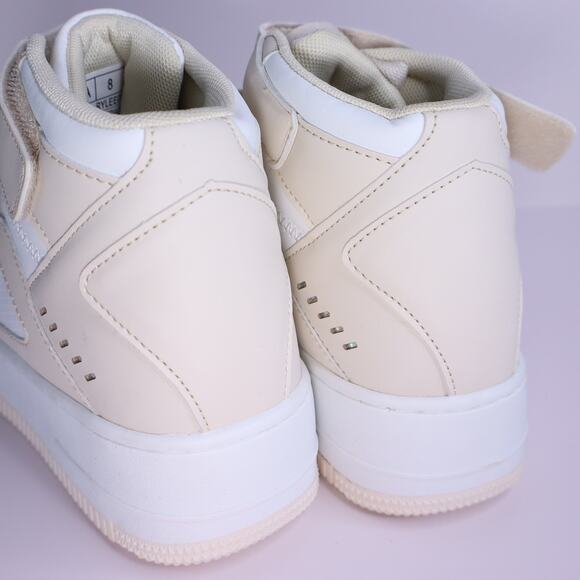 BERNESS Rylee High Top Sneaker Beige White Platform Lace Up Athleisure Women's 8 - Picture 7 of 9